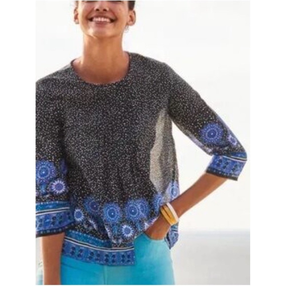 Boden Pintuck Top 3/4 Sleeve Cotton size 4